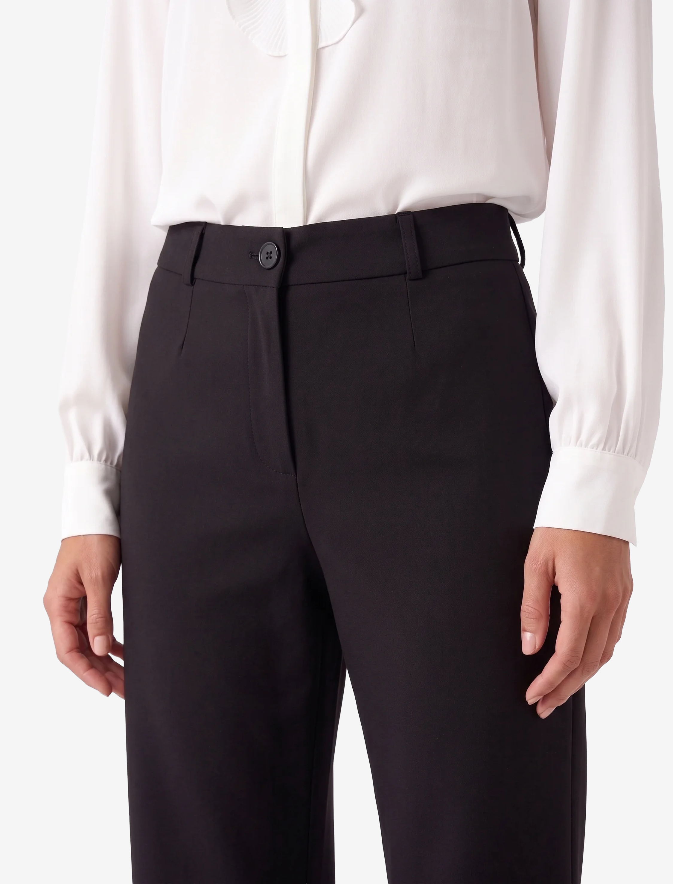 Koton Normal Bel Yan Cepli Düğmeli Straight Fit Kumaş Pantolon görsel 4