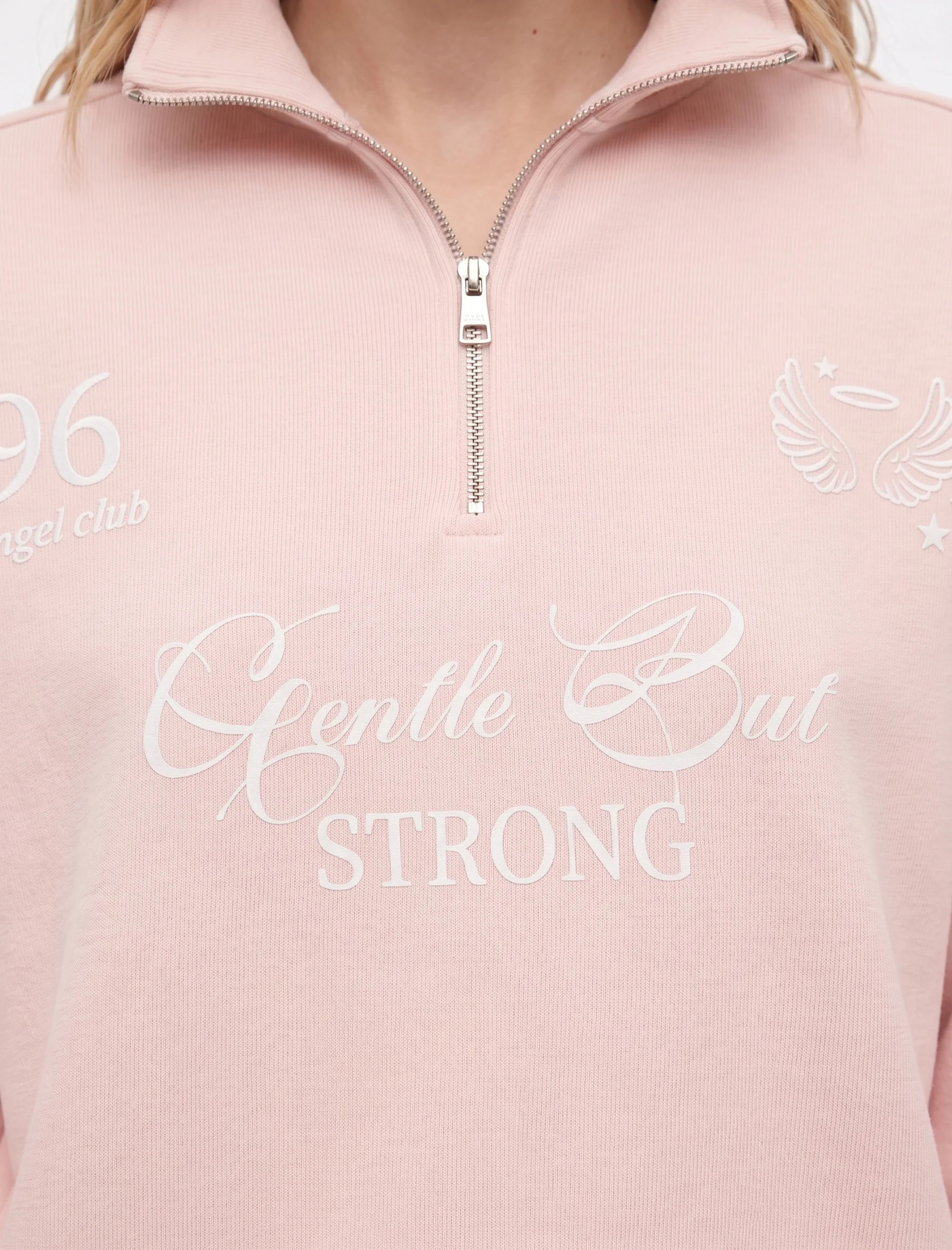 Koton Rahat Kalıp Uzun Kollu Yarım Fermuarlı Baskılı Sweatshirt görsel 4