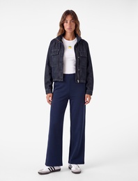 Normal Bel Regular Fit Cepli Düz Geniş Paça Pantolon