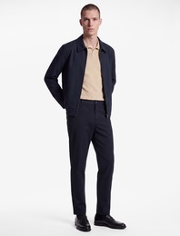 Viskon Karışımlı Cepli Beli Lastikli Düğmeli Slim Fit Pileli Kumaş Pantolon
