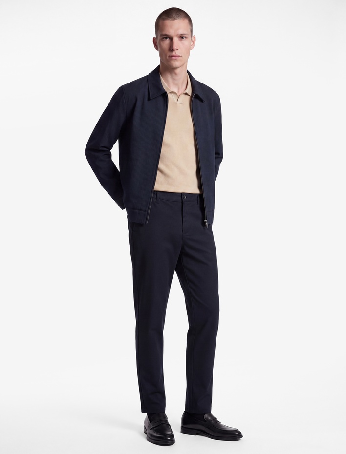  Viskon Karışımlı Cepli Beli Lastikli Düğmeli Slim Fit Pileli Kumaş Pantolon
