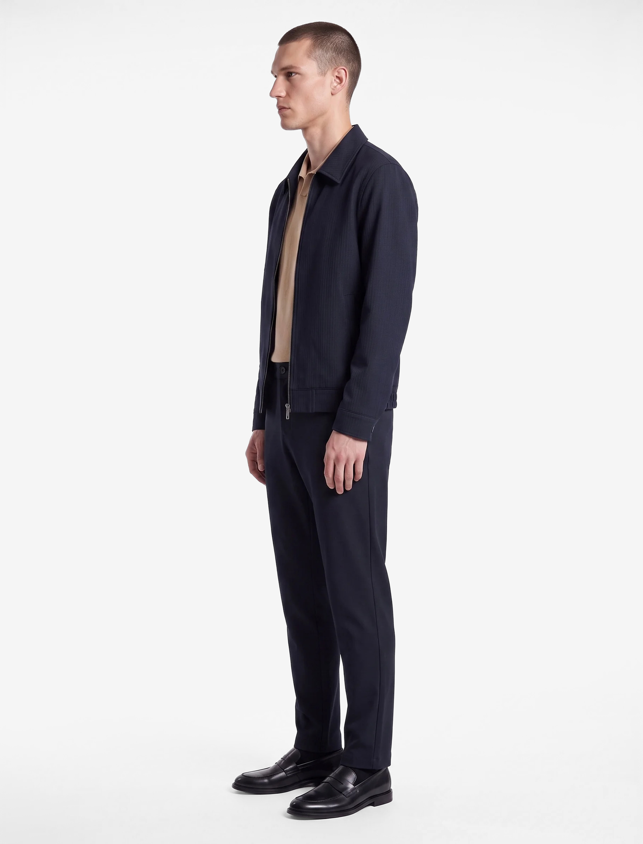   Viskon Karışımlı Cepli Beli Lastikli Düğmeli Slim Fit Pileli Kumaş Pantolon