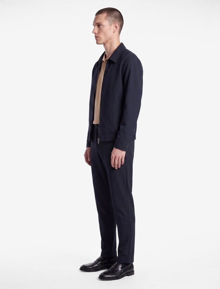 Viskon Karışımlı Cepli Beli Lastikli Düğmeli Slim Fit Pileli Kumaş Pantolon
