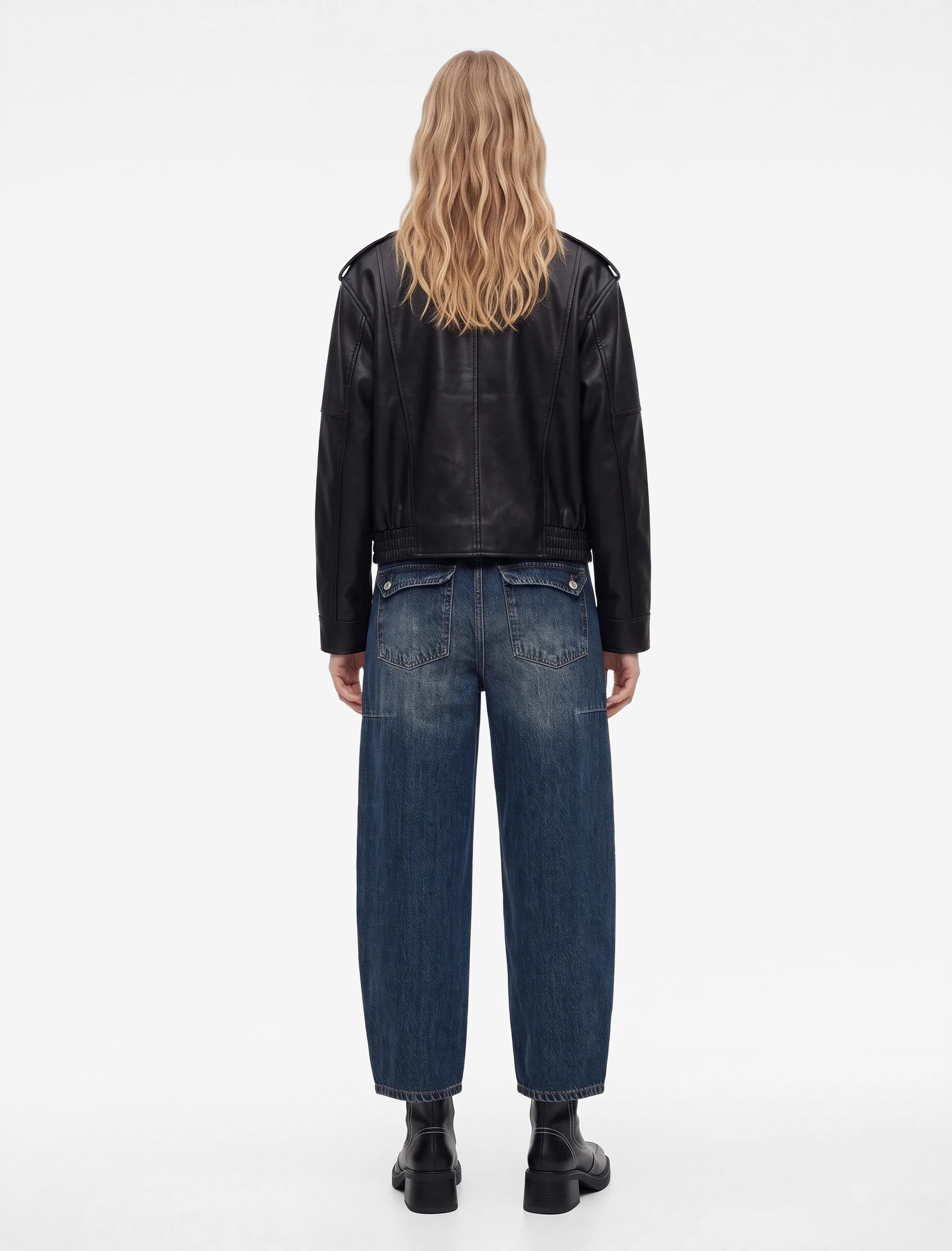 Koton Cep Detaylı Normal Bel Pamuklu Rahat Kalıp Barrel Denim Pantolon - Barrel Jeans görsel 3