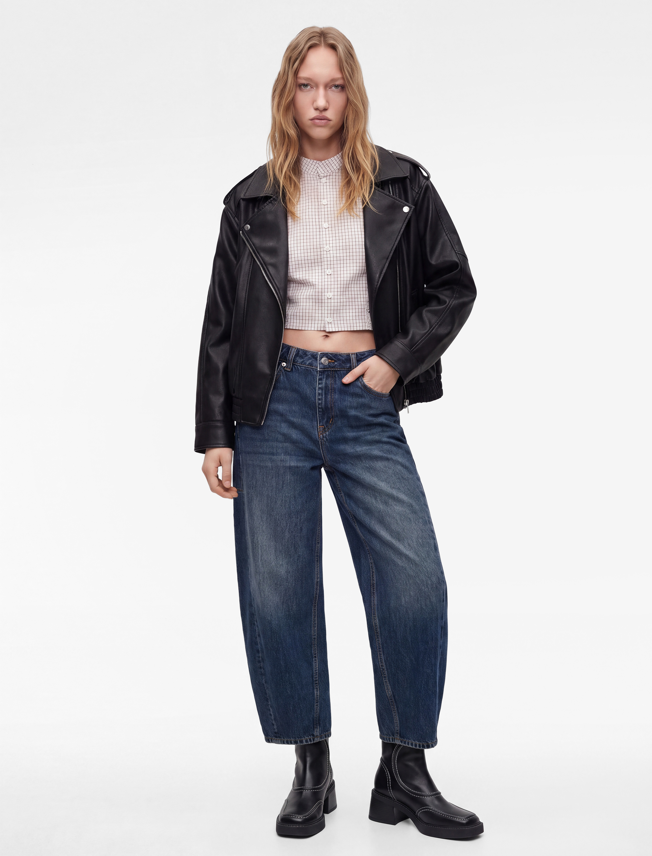 Koton Cep Detaylı Normal Bel Pamuklu Rahat Kalıp Barrel Denim Pantolon - Barrel Jeans