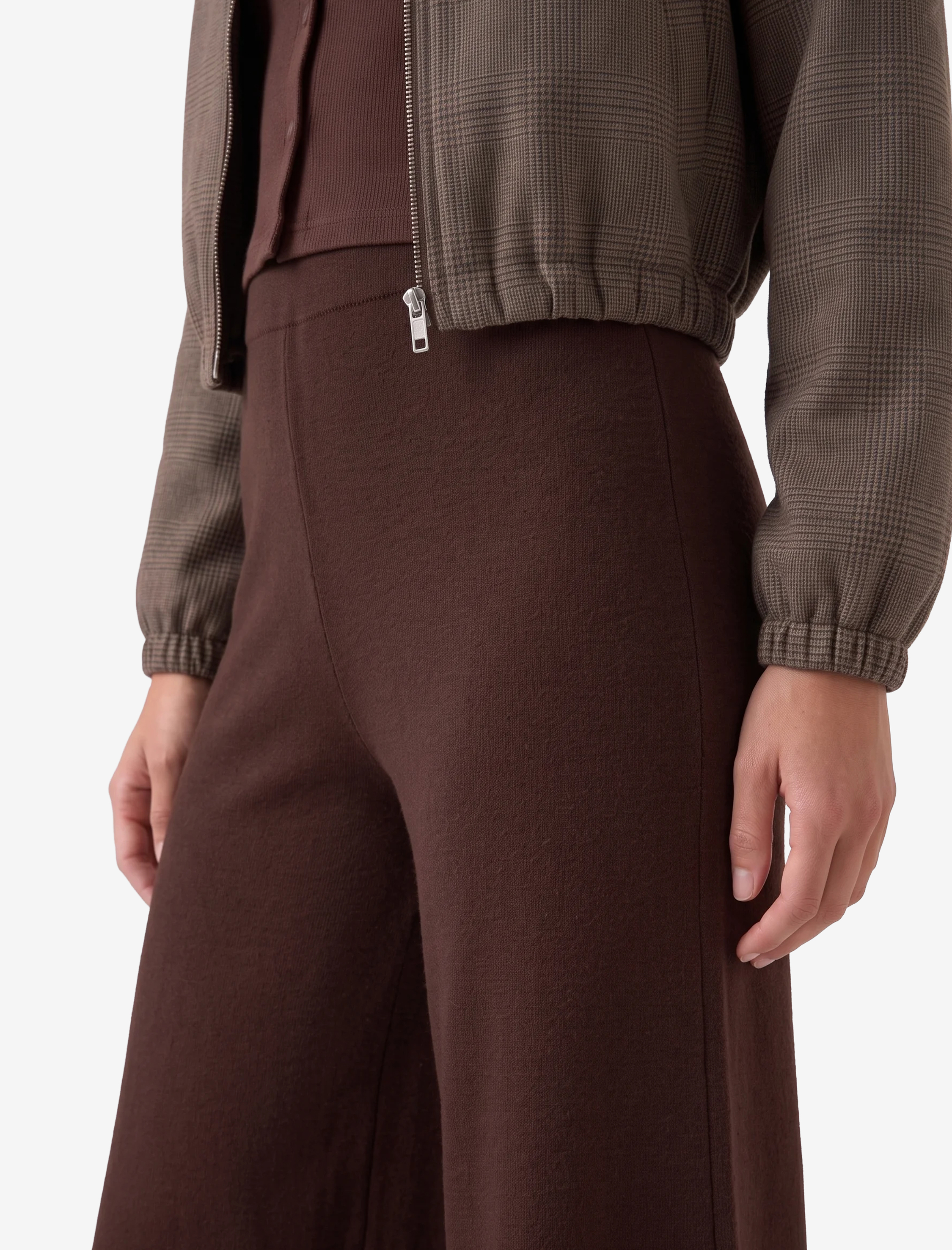   Beli Lastikli Uzun Geniş Paça Triko Pantolon