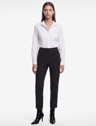 Pamuklu Yüksek Bel Slim Fit Puantiyeli Cepli Cigarette Pantolon