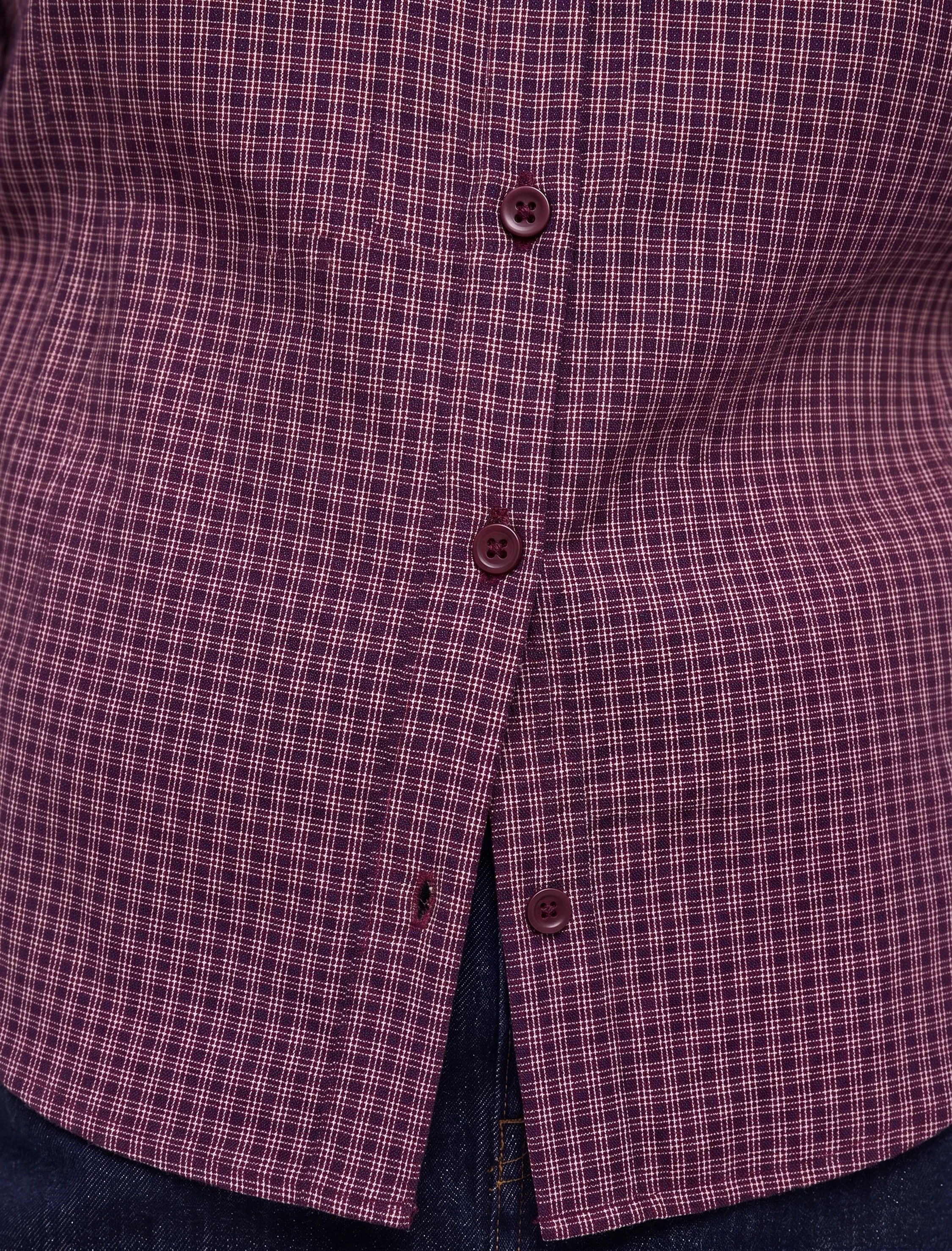   Slim Fit Uzun Kollu Düğmeli Katlanabilir Dik Yaka Gömlek