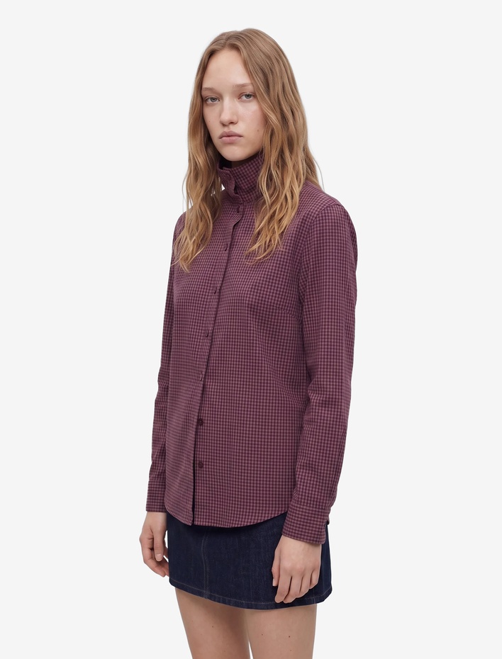  Slim Fit Uzun Kollu Düğmeli Katlanabilir Dik Yaka Gömlek