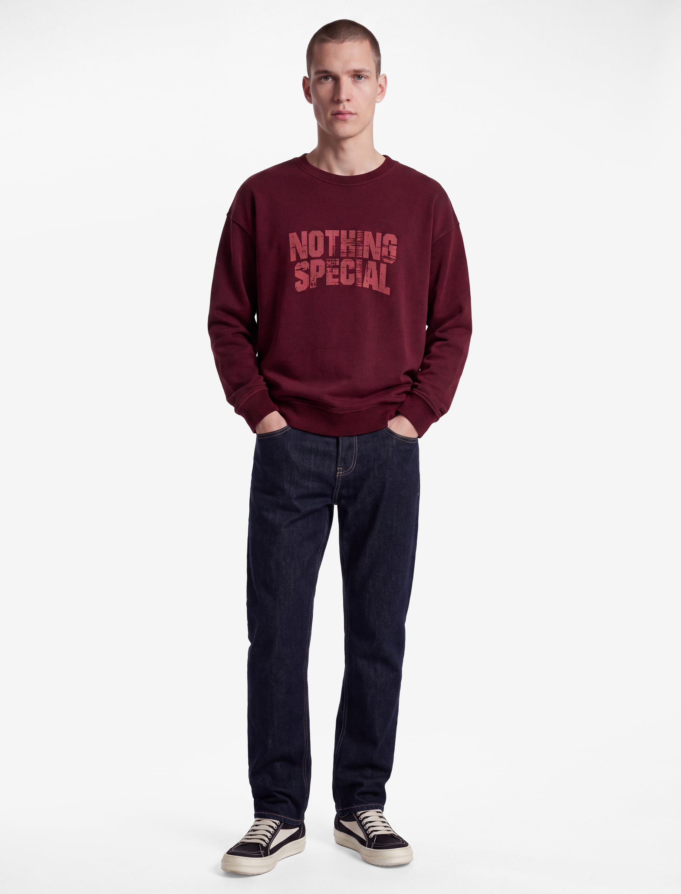 Koton Üç İplik Şardonlu Pamuklu Rahat Kalıp Bisiklet Yaka Baskılı Sweatshirt