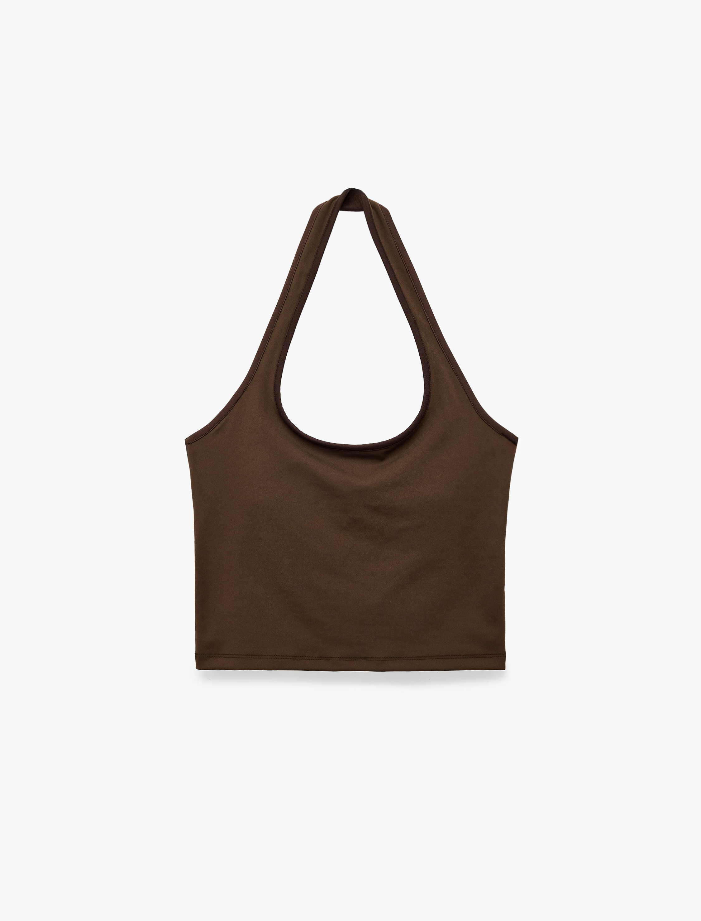   Slim Fit Kolsuz Halter Yaka Spor Atlet
