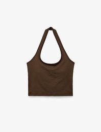 Slim Fit Kolsuz Halter Yaka Spor Atlet