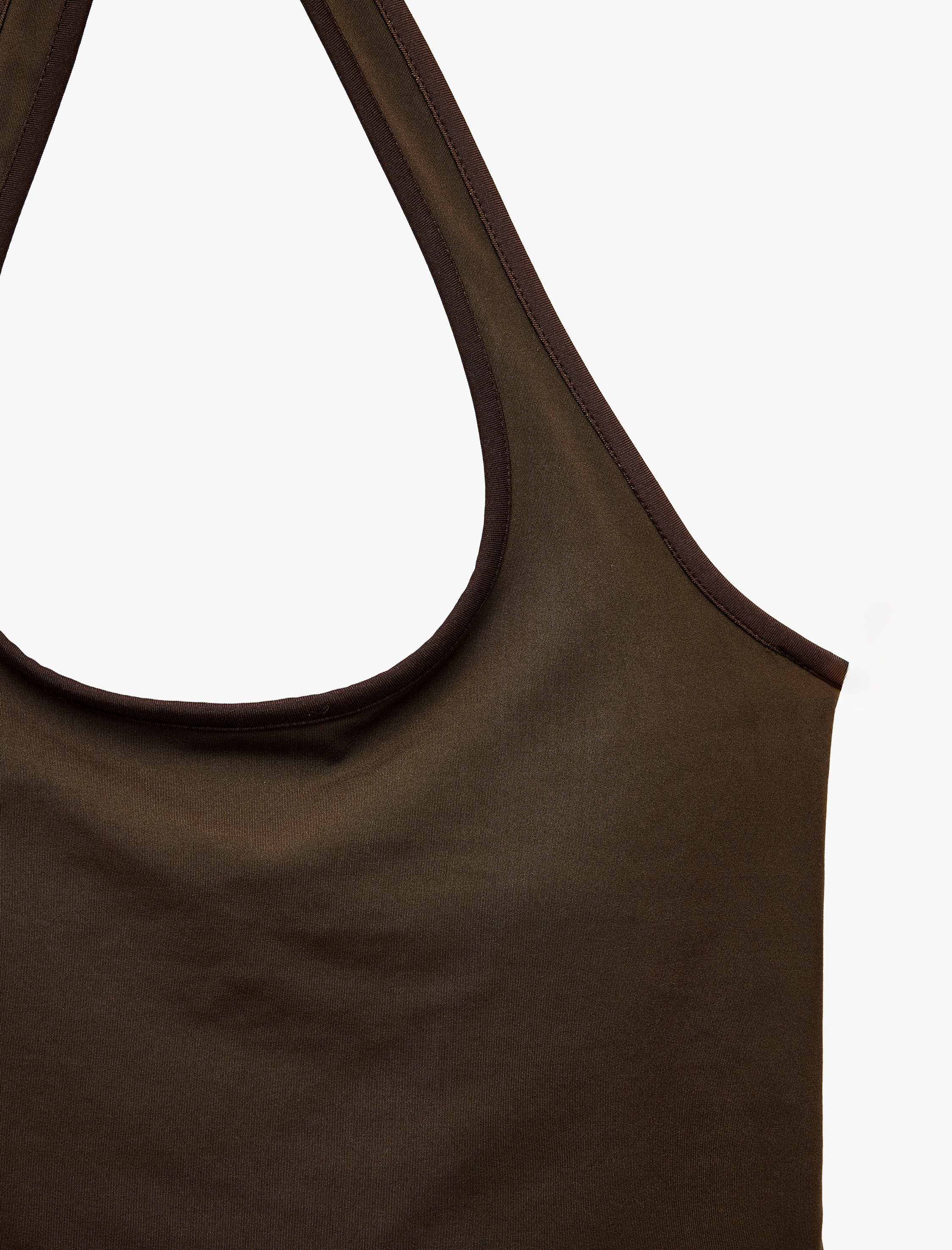   Slim Fit Kolsuz Halter Yaka Spor Atlet