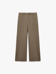 Cepli Regular Fit Yüksek Bel Geniş Paça Pantolon