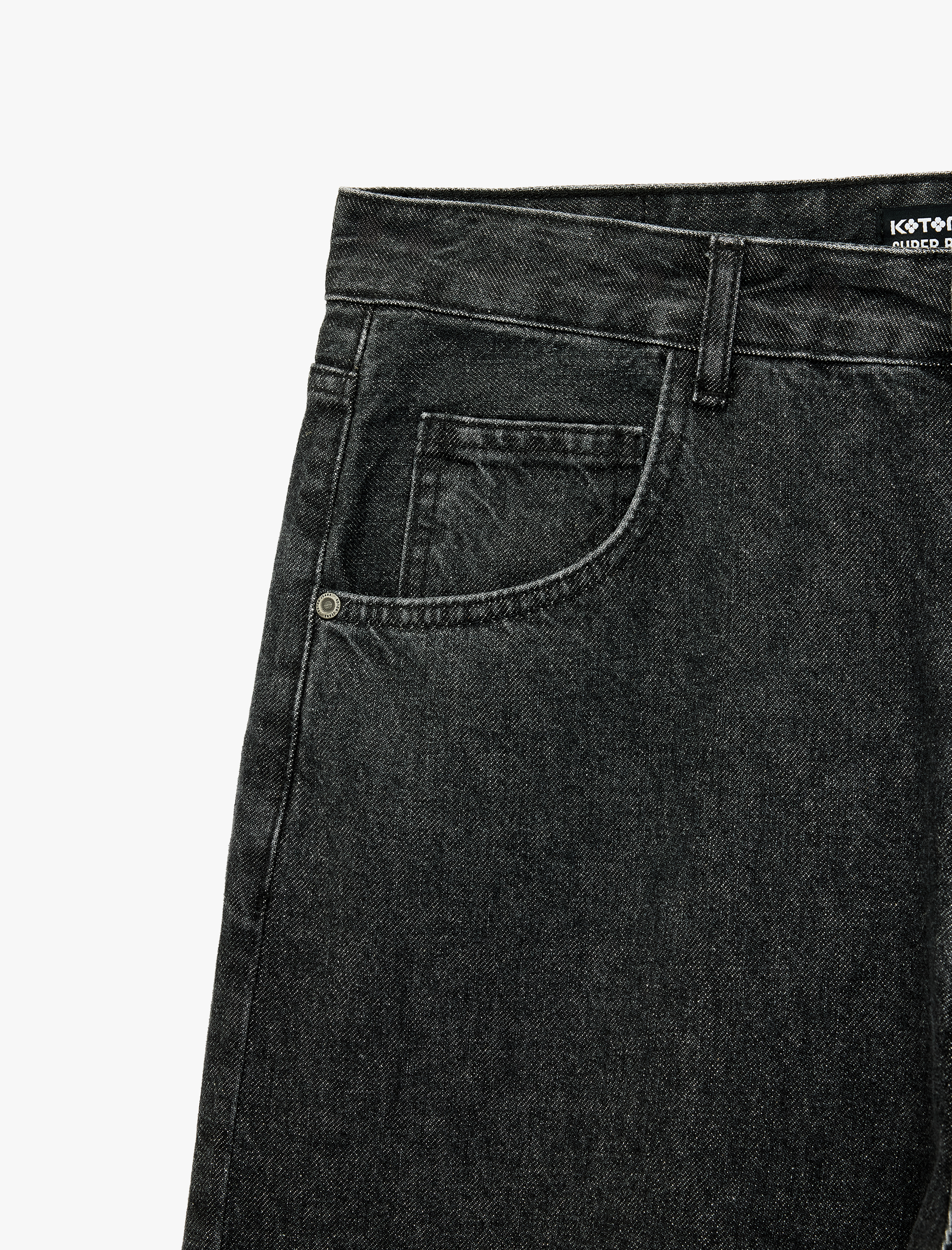   Rahat Kalıp Cepli Pamuklu Super Baggy Jean Pantolon