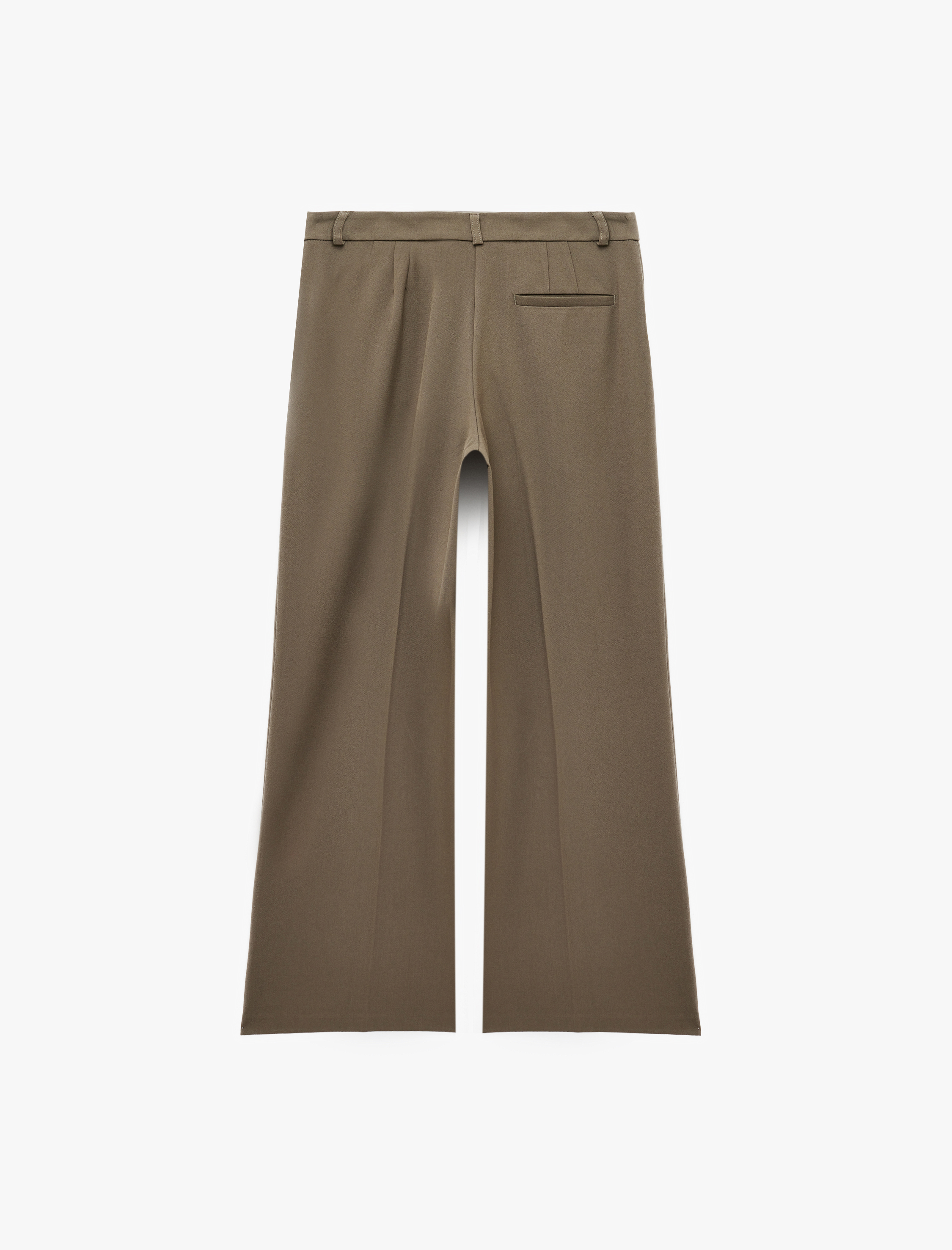   Cepli Regular Fit Yüksek Bel Geniş Paça Pantolon