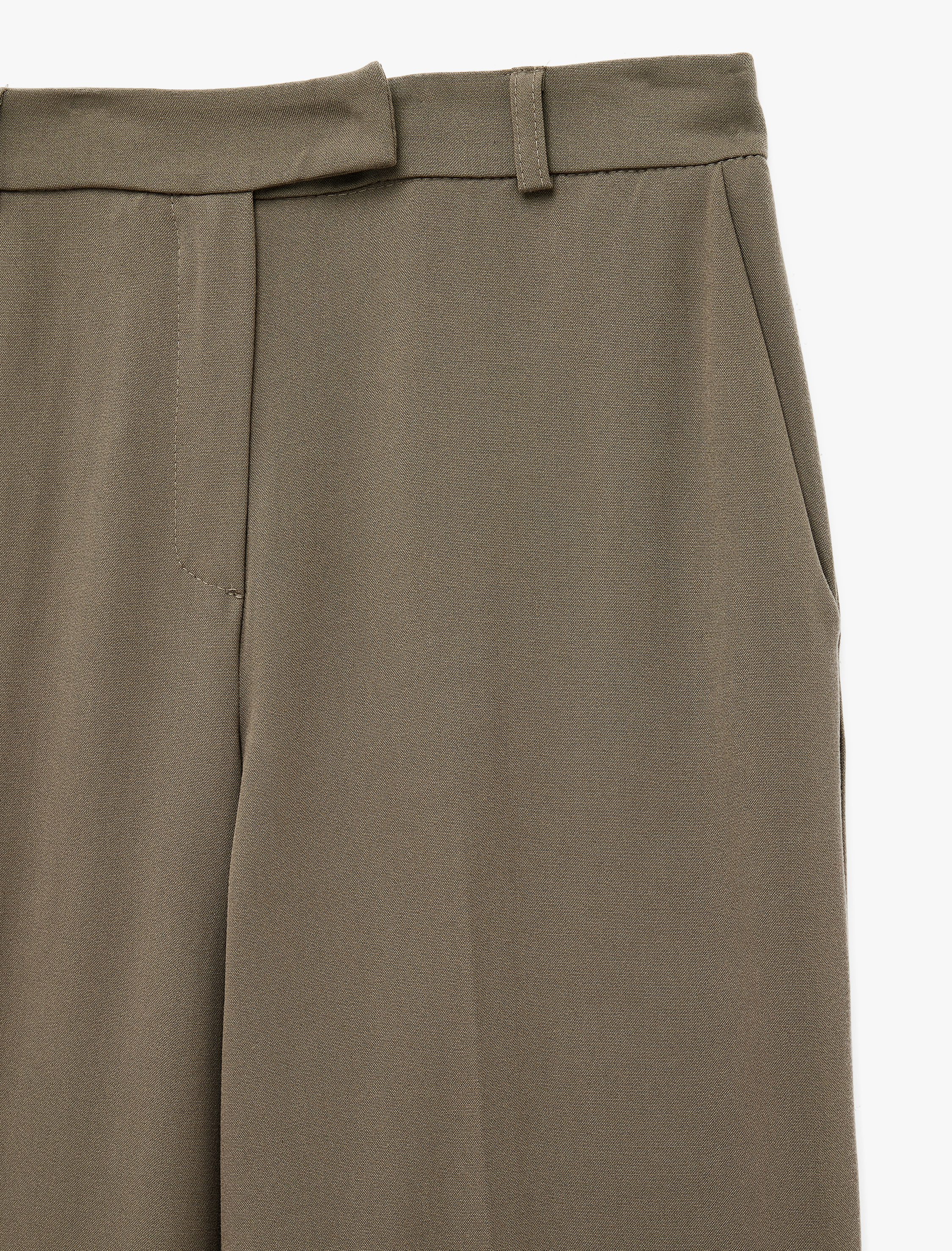   Cepli Regular Fit Yüksek Bel Geniş Paça Pantolon