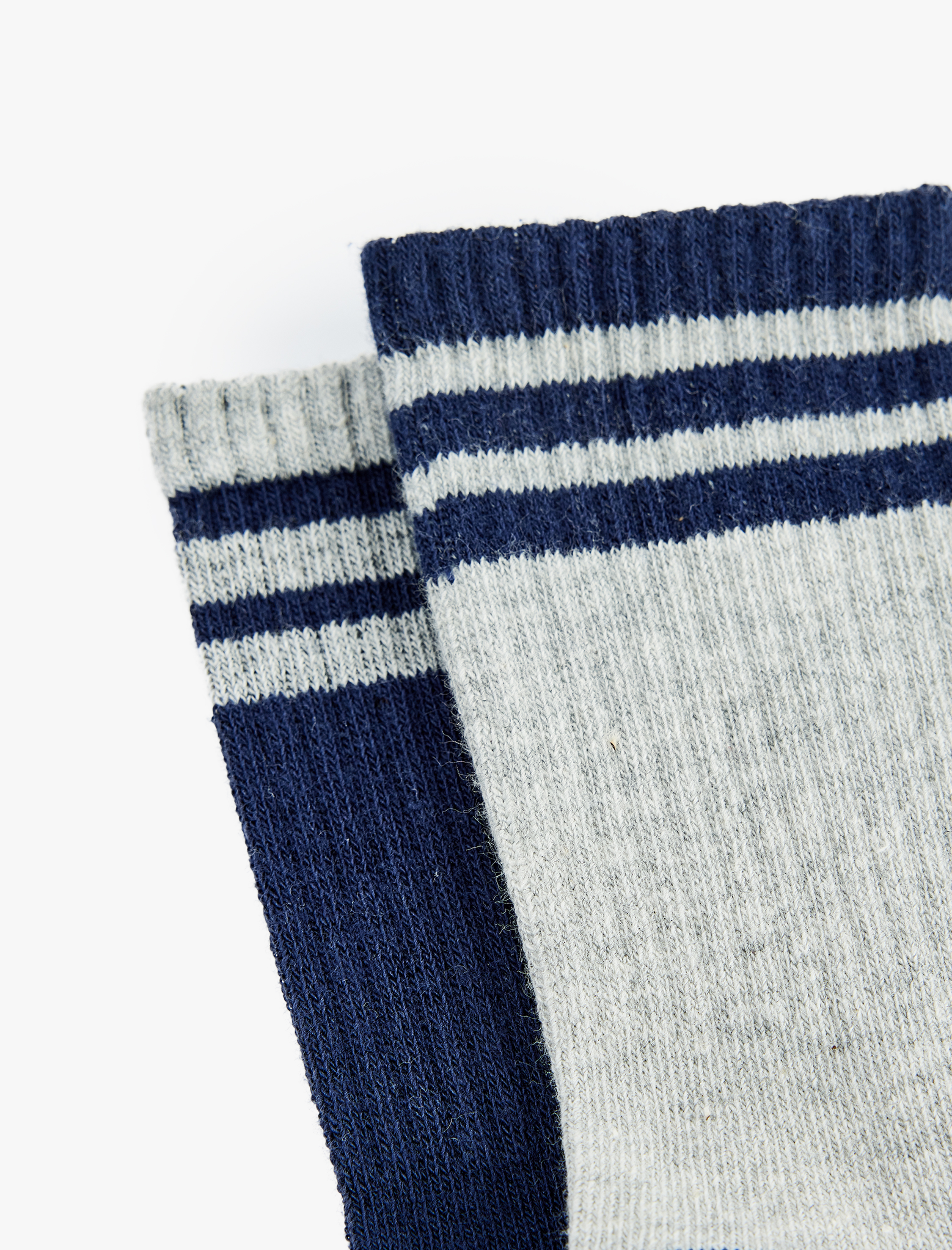  Erkek Çocuk Pamuklu Çizgili 2’li Soket Çorap Seti