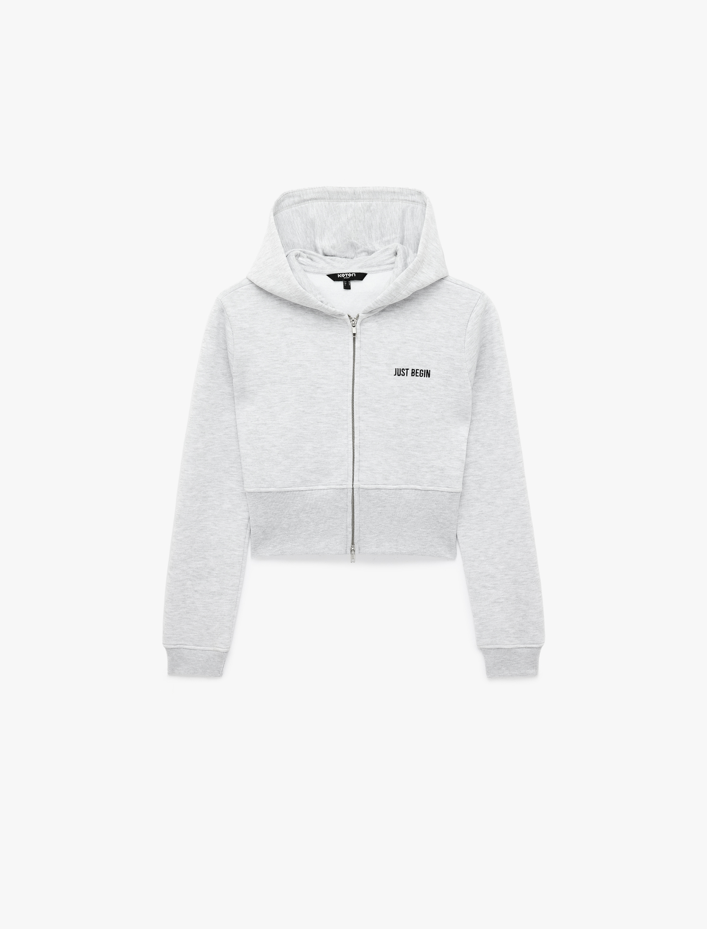   Nakışlı Rahat Kesim Uzun Kollu Şardonlu Spor Kapüşonlu Sweatshirt