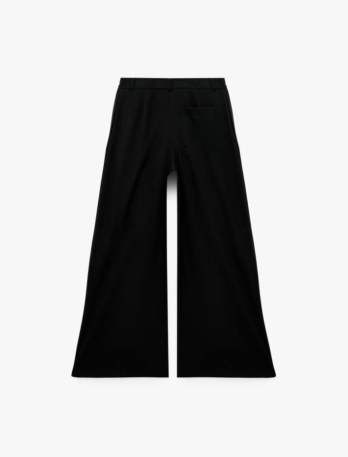  Cepli Bol Kesim Geniş Paça Kumaş Baggy Pantolon
