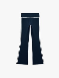 Biyeli Yüksek Bel Slim Fit İspanyol Paça Spor Tayt