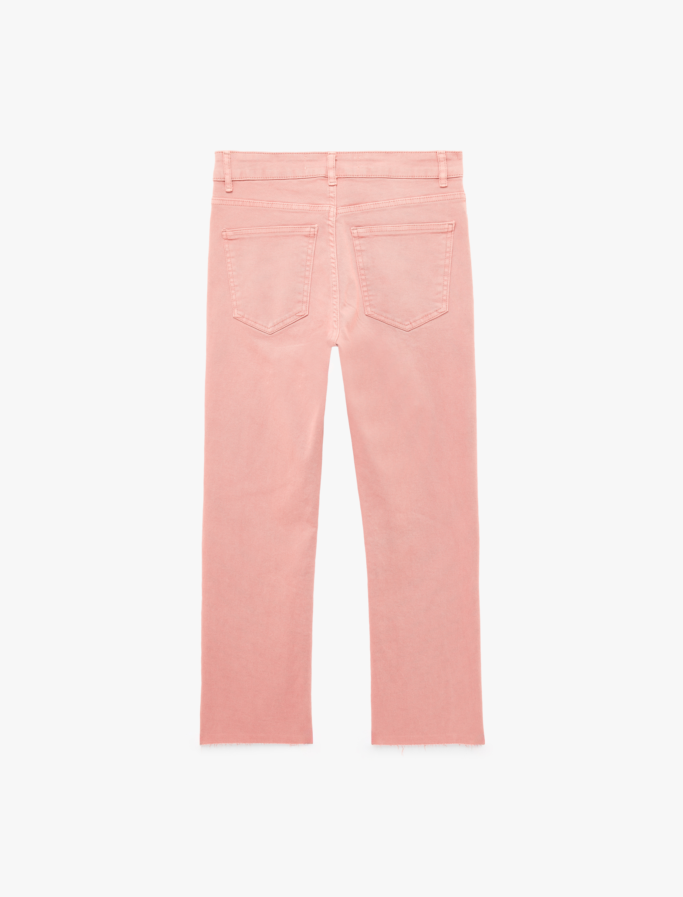  Pamuklu Dar Kalıp Düğmeli Cepli İspanyol Paça Crop Jean Pantolon -  Kick Flare Jeans