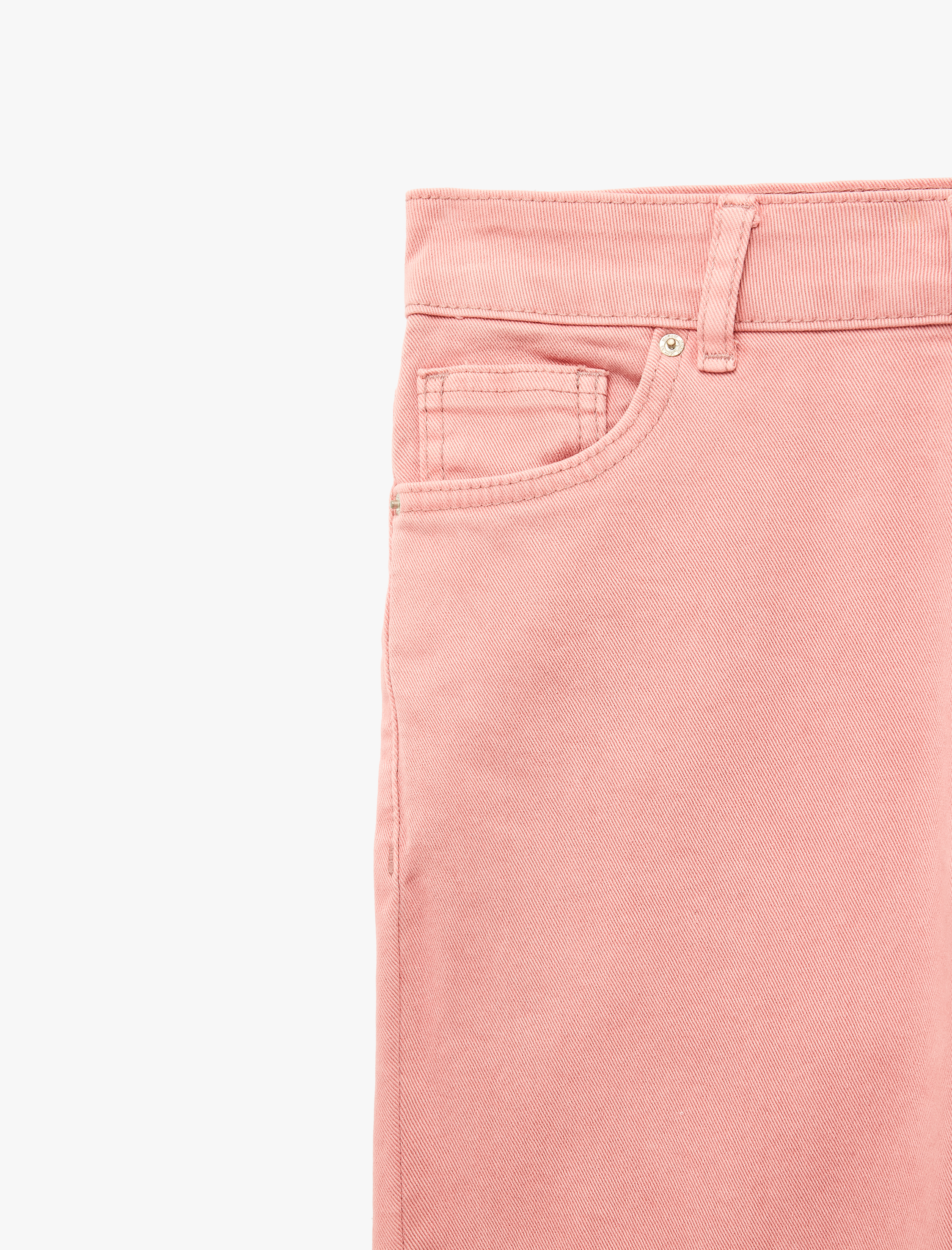   Pamuklu Dar Kalıp Düğmeli Cepli İspanyol Paça Crop Jean Pantolon -  Kick Flare Jeans