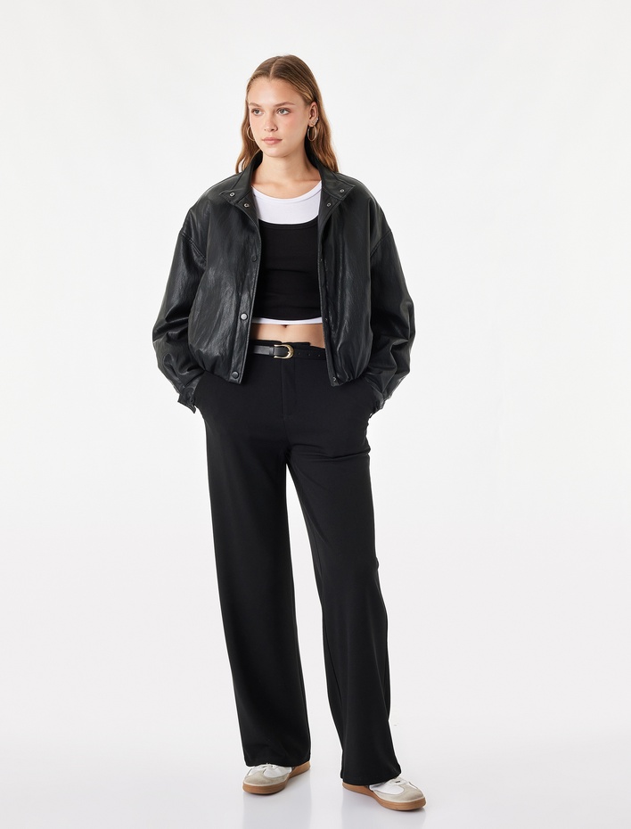  Cepli Scuba Kumaş Straight Fit Pantolon