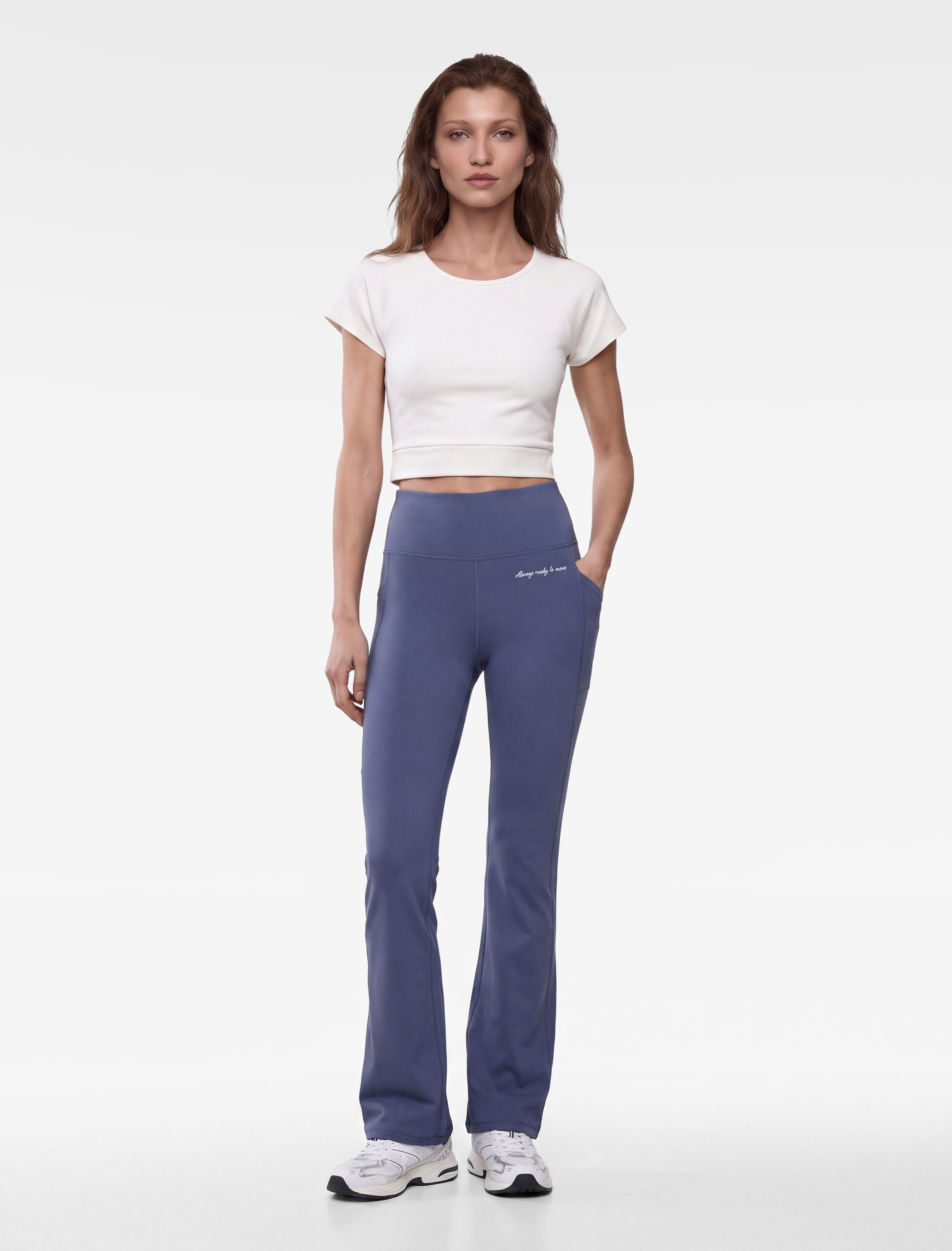 Koton Bağlama Detaylı Slim Fit Kısa Kollu Bisiklet Yaka Crop Spor Tişört