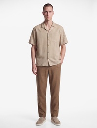 Beli Bağcıklı Cepli Slim Fit Pamuklu Düz Paça Chino Pantolon