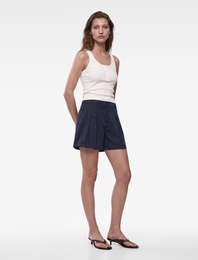 Slim Fit Viskon U Yaka Kolsuz Düğmeli Spor Atlet