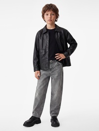 Rahat Kesim Cepli Pamuklu Barrel Denim Pantolon