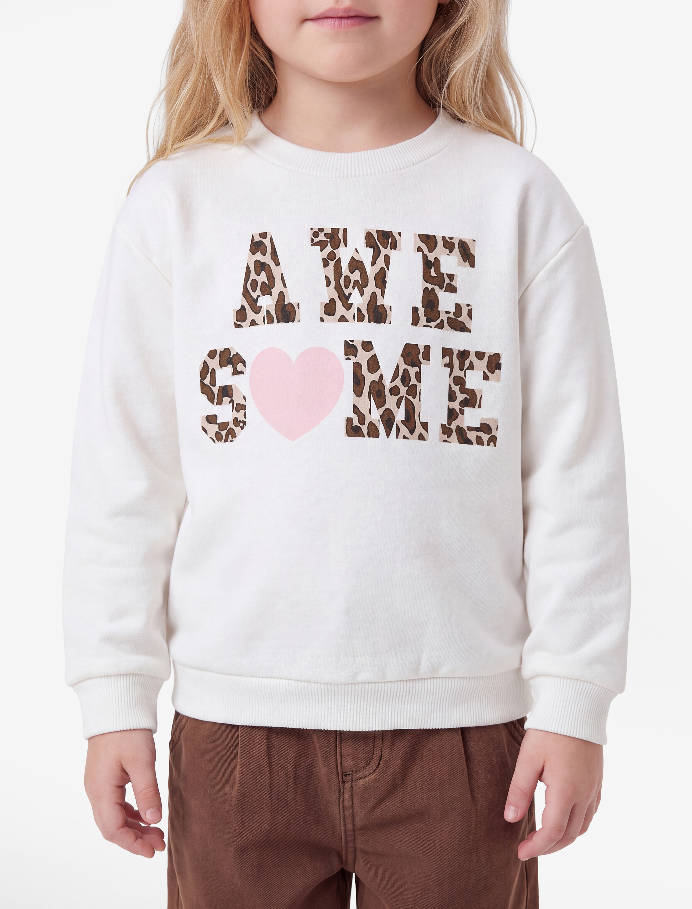  Kız Bebek Baskılı Bisiklet Yaka Kısa Kollu Şardonlu Sweatshirt