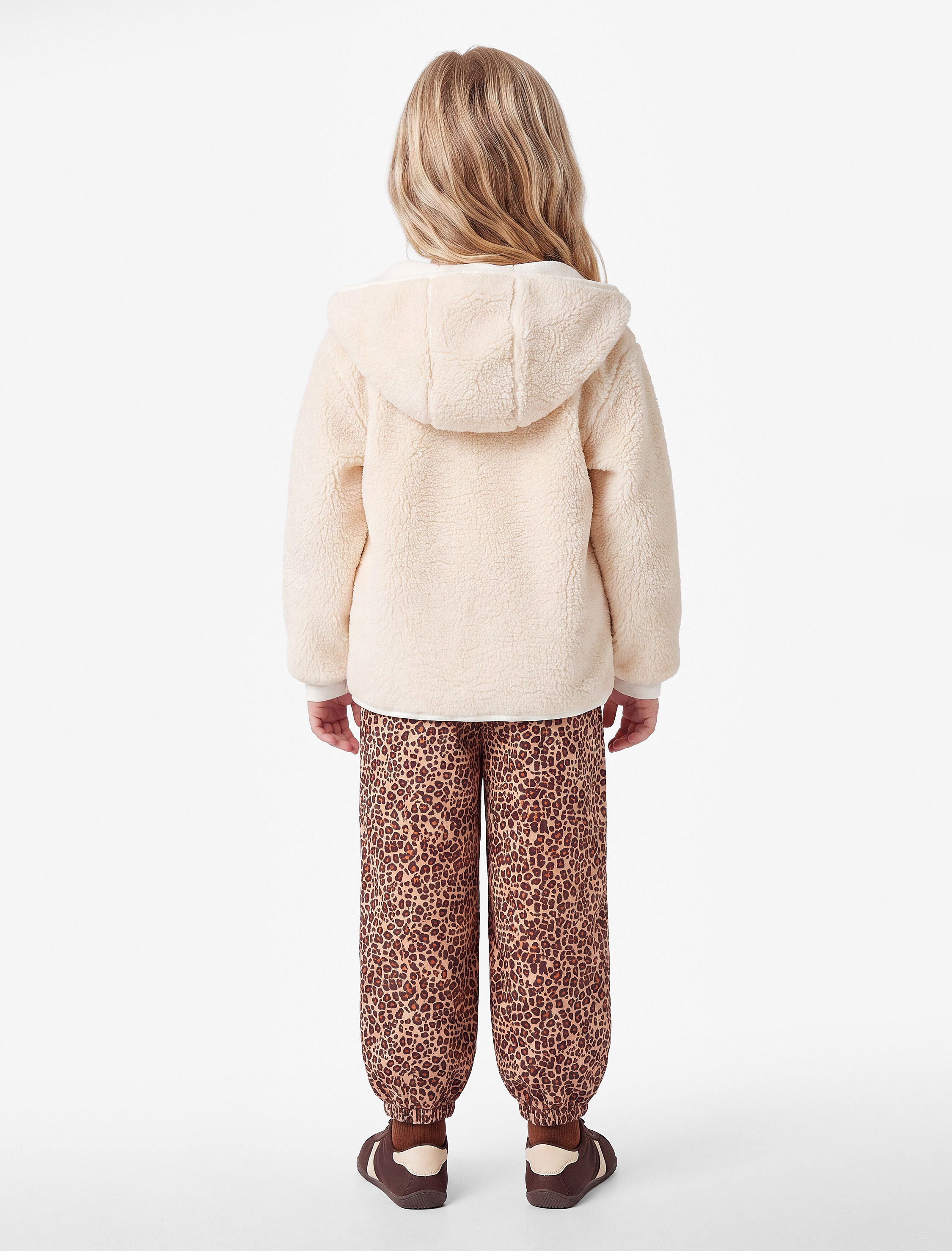  Kız Bebek Leopar Desenli Balon Form Pantolon Beli Lastikli