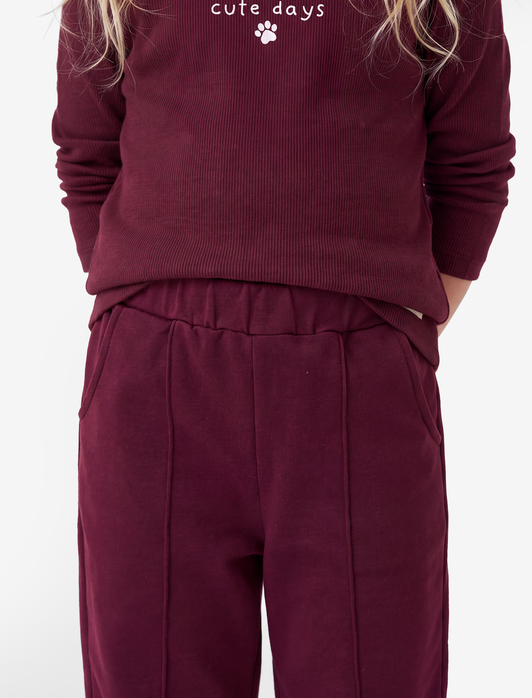  Kız Bebek Cep Detaylı Beli Lastikli Pamuklu Şardonlu Basic Jogger Eşofman Altı
