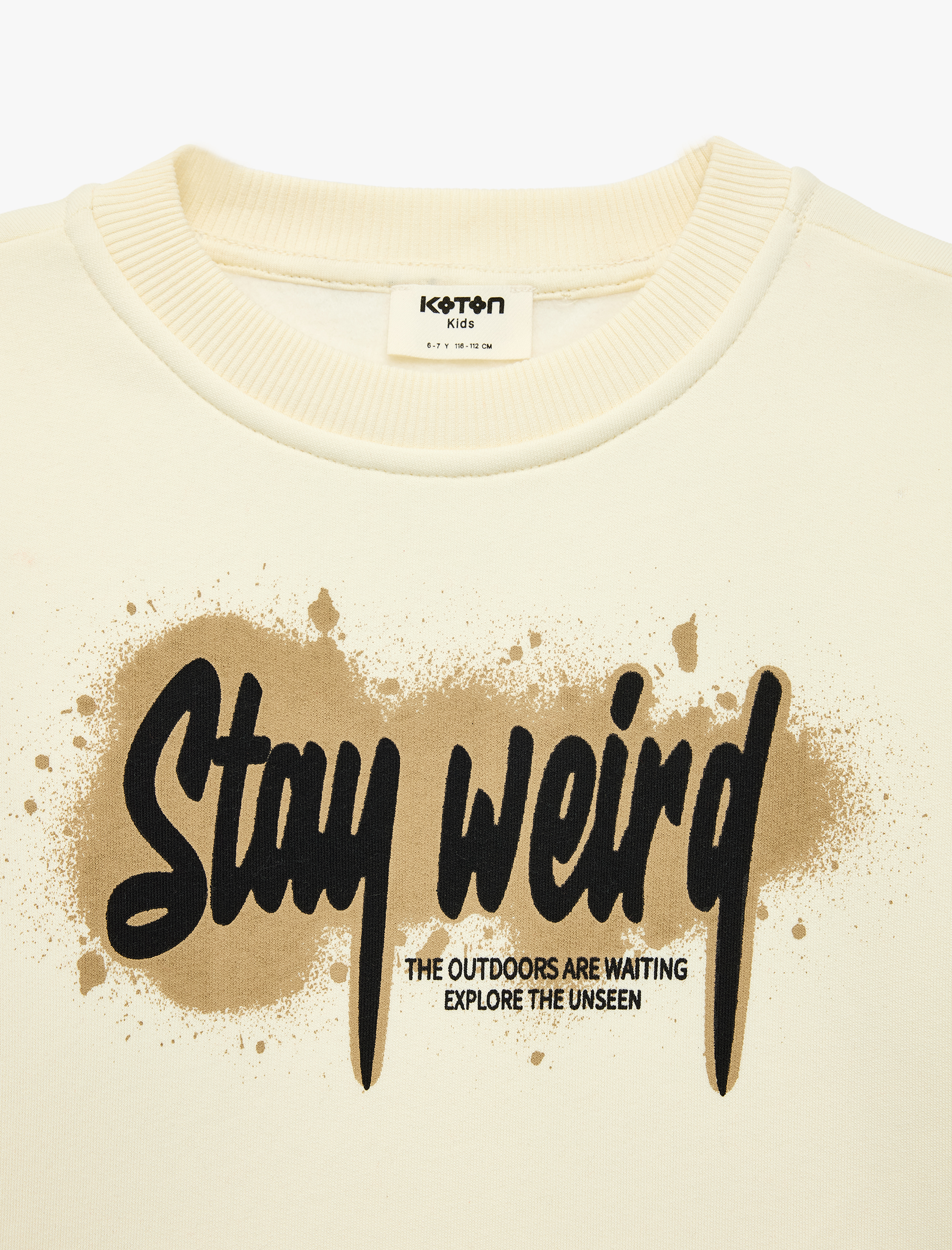  Erkek Çocuk Şardonlu Bisiklet Yaka Uzun Kollu Baskılı Sweatshirt