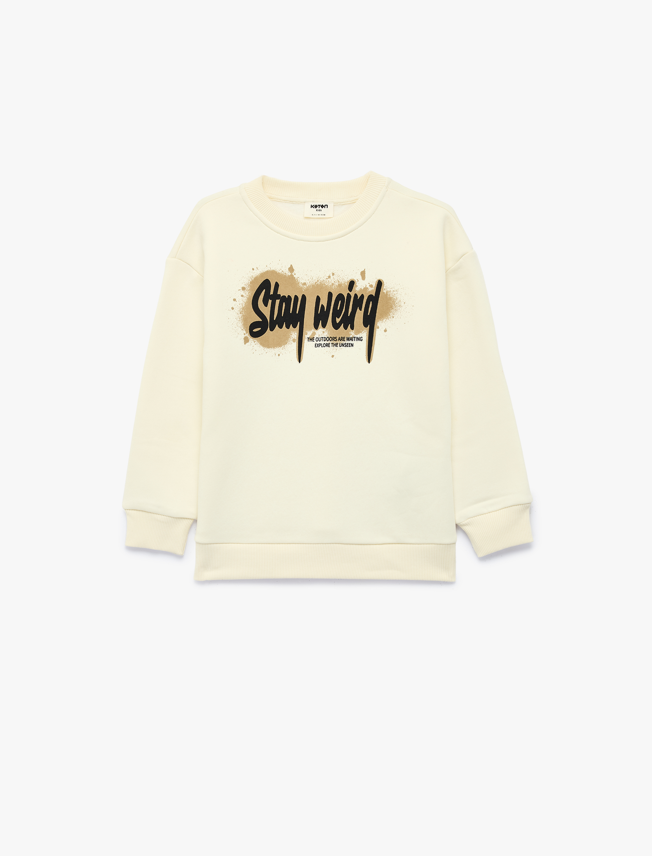  Erkek Çocuk Şardonlu Bisiklet Yaka Uzun Kollu Baskılı Sweatshirt