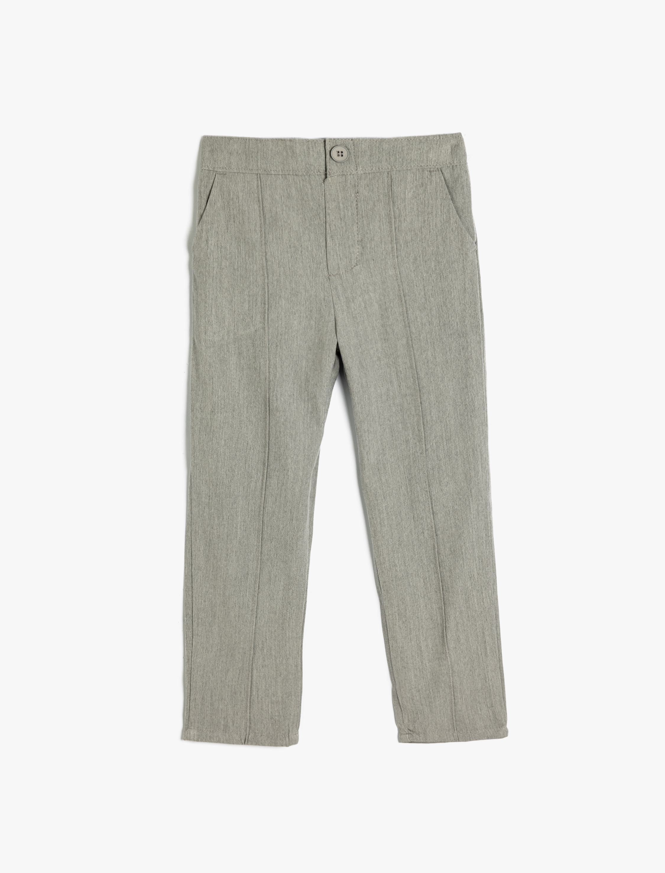  Kız Çocuk Cep Detaylı Slim Fit Viskon Karışımlı Chino Pantolon