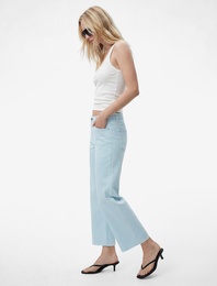 Normal Bel Rahat Kalıp Kesik Paça Jean Pantolon - Culoette Jean