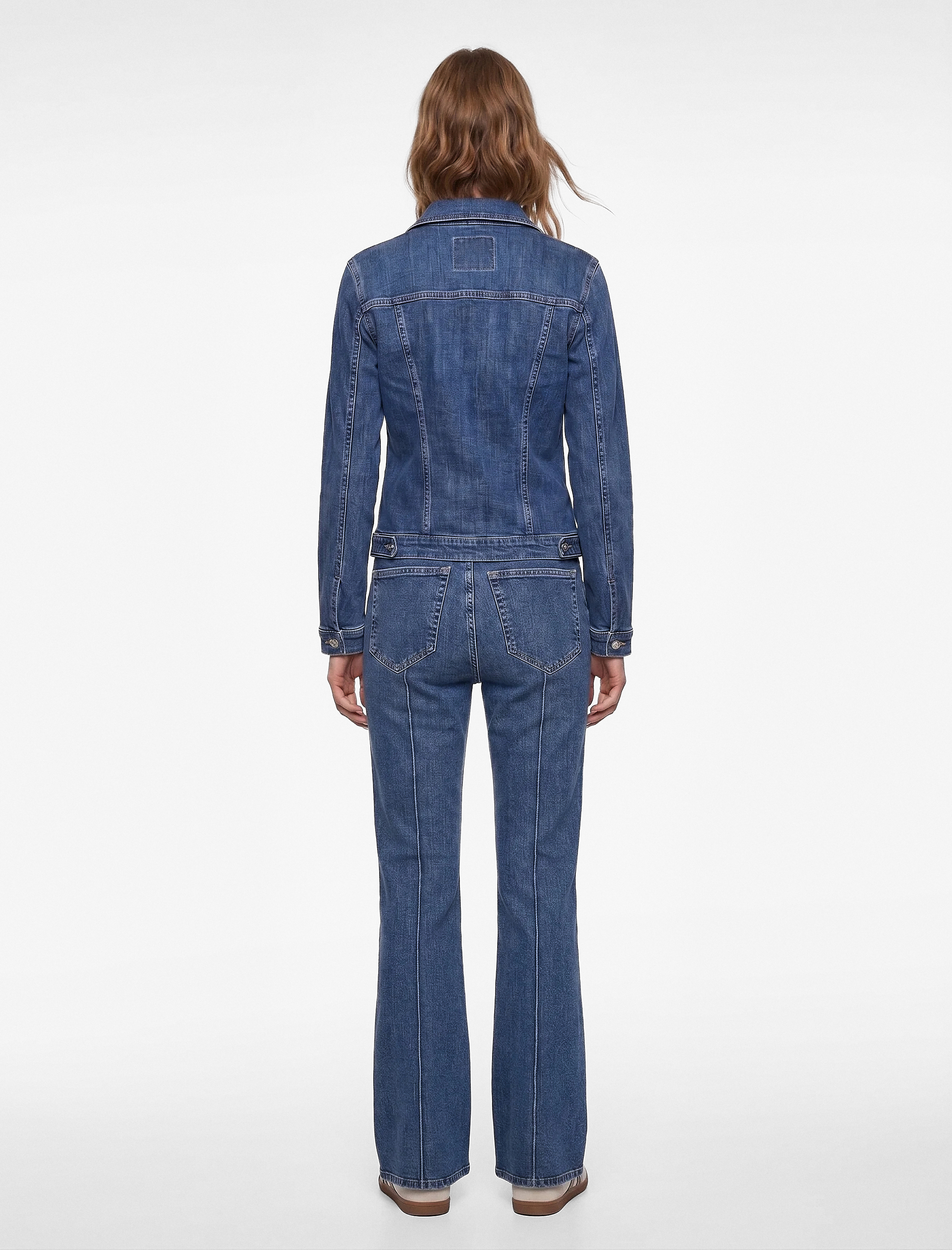   Nervürlü Dar Kesim İspanyol Paça Denim Pantolon - Flare Jeans