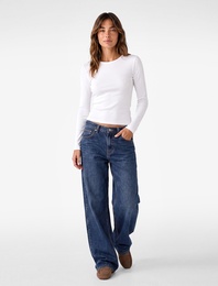 Modal Kumaş Slim Fit Bisiklet Yaka Uzun Kollu Tişört