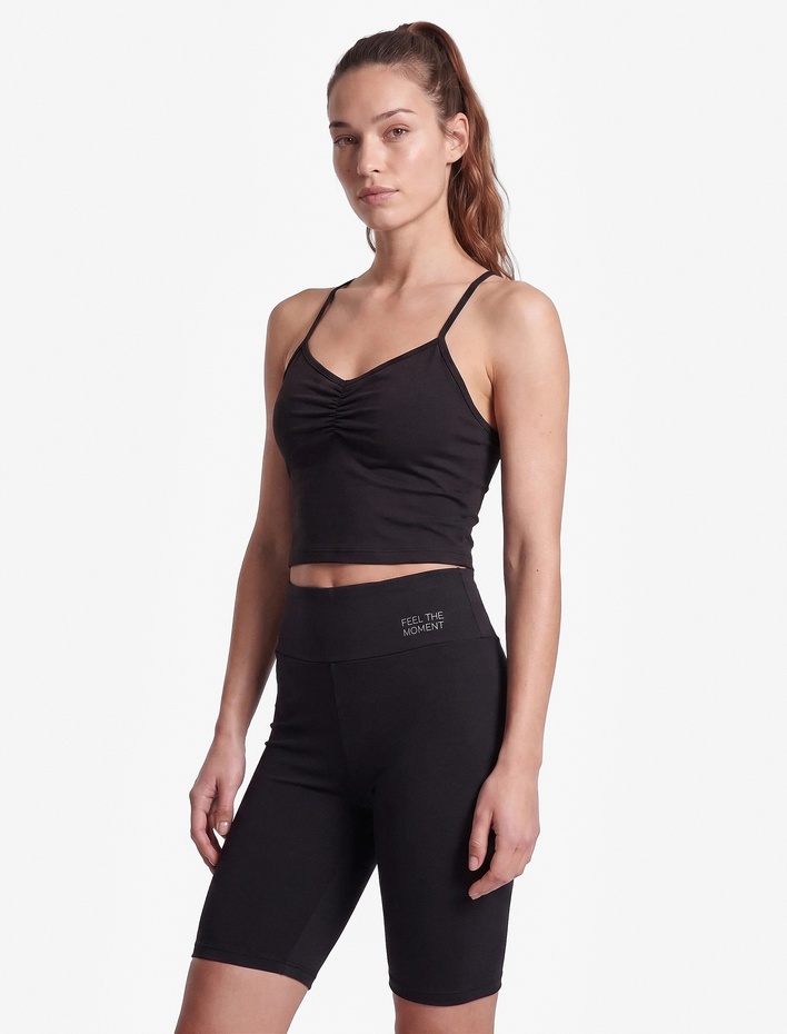  Slim Fit Yüksek Bel Baskı Detaylı Biker Spor Tayt