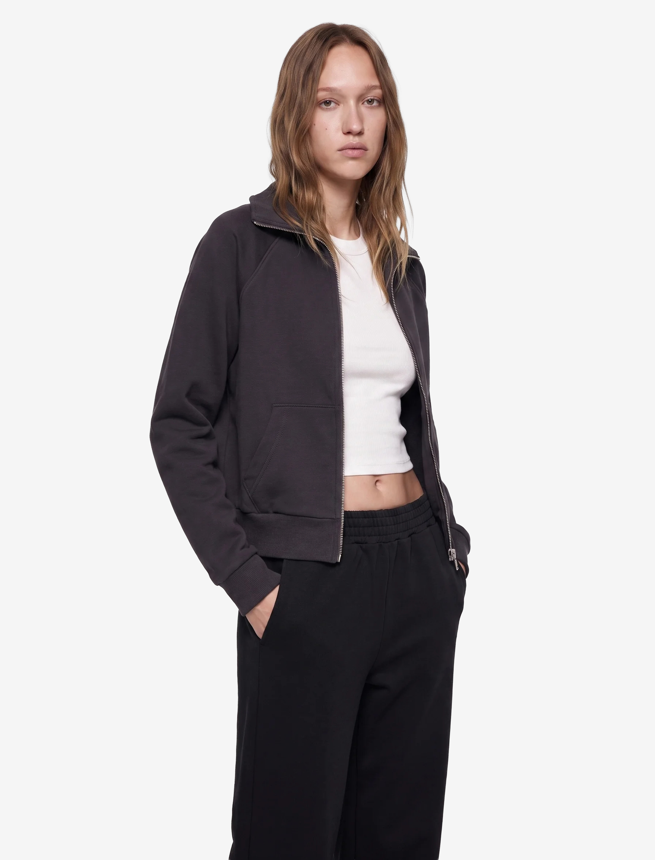 Koton Pamuklu Uzun Kollu Cep Detaylı Slim Fit Fermuarlı Sweatshirt görsel 2