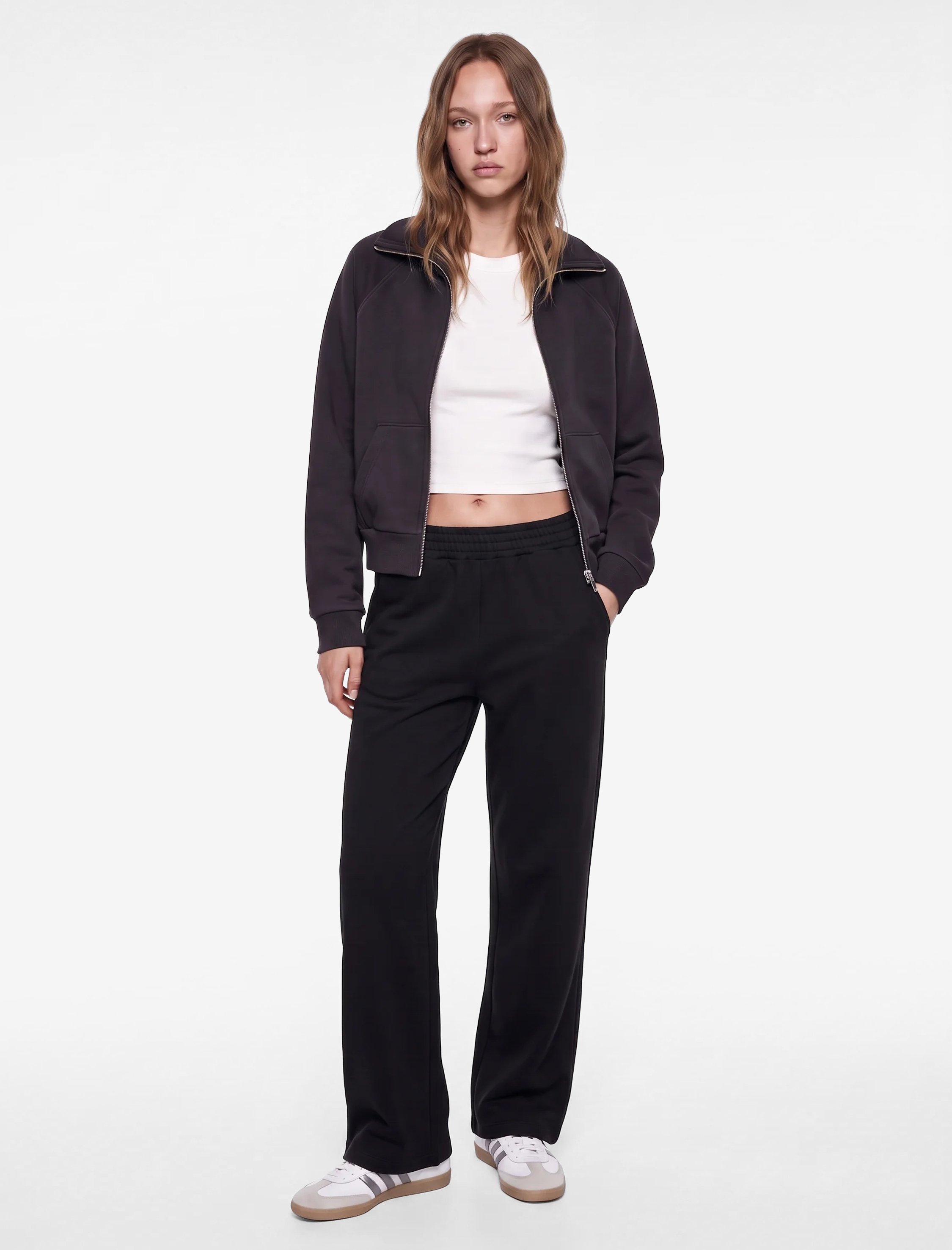 Koton Pamuklu Uzun Kollu Cep Detaylı Slim Fit Fermuarlı Sweatshirt