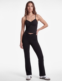 Slim Fit Yüksek Bel İspanyol Paça Spor Tayt