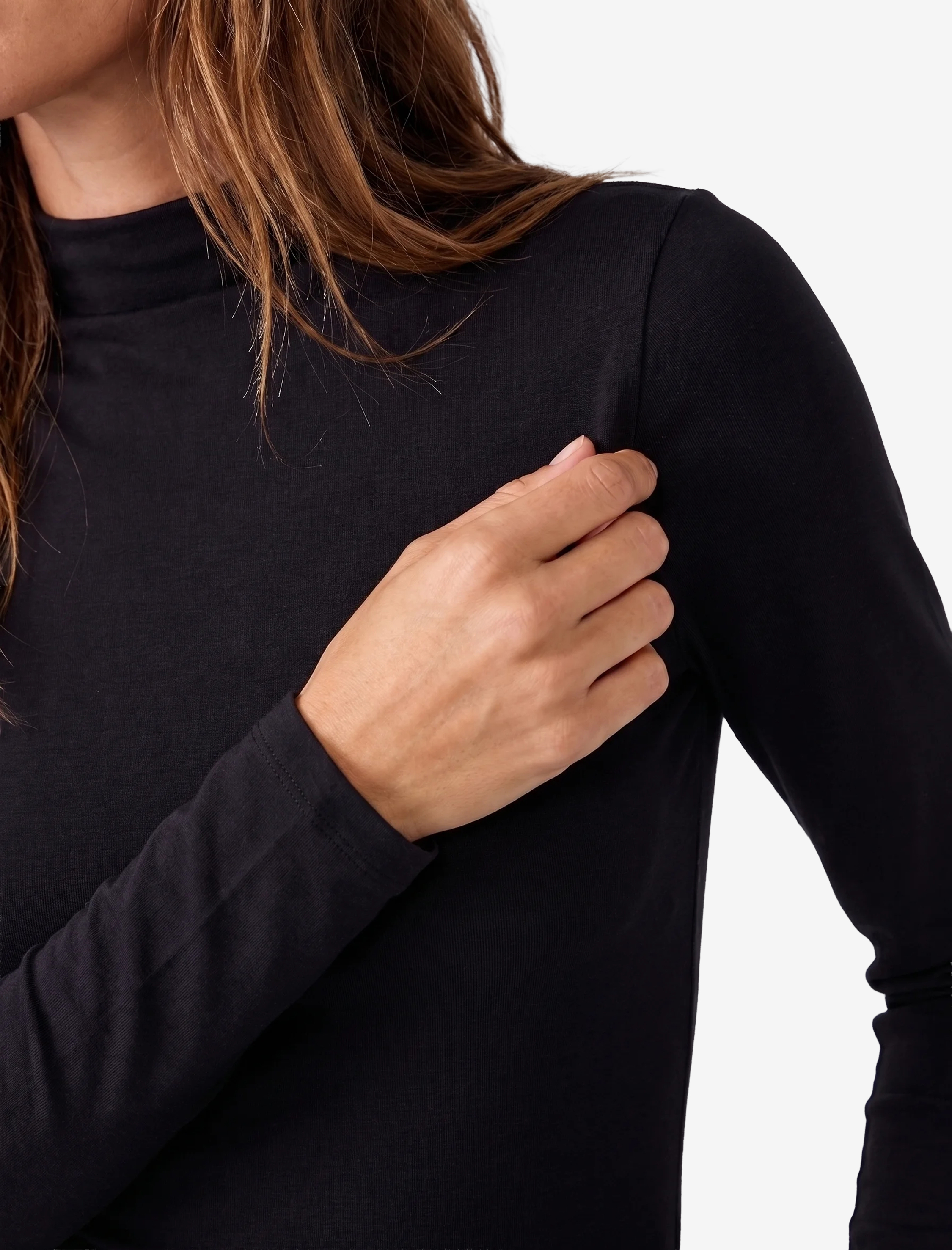   Slim Fit Uzun Kollu Drape Detaylı Hafif Dik Yaka Bodysuit