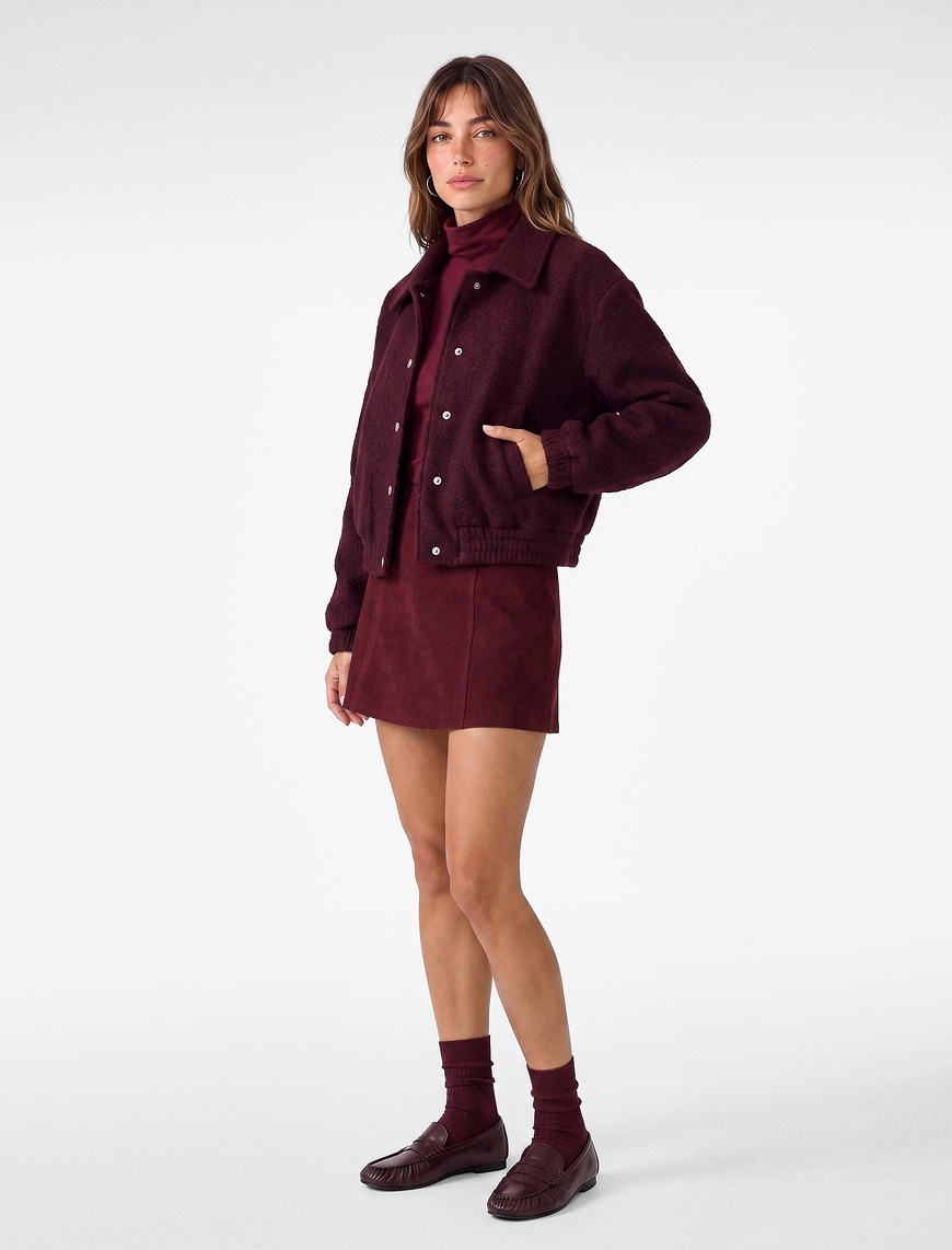 Koton bordo slim fit A kesim mini etek