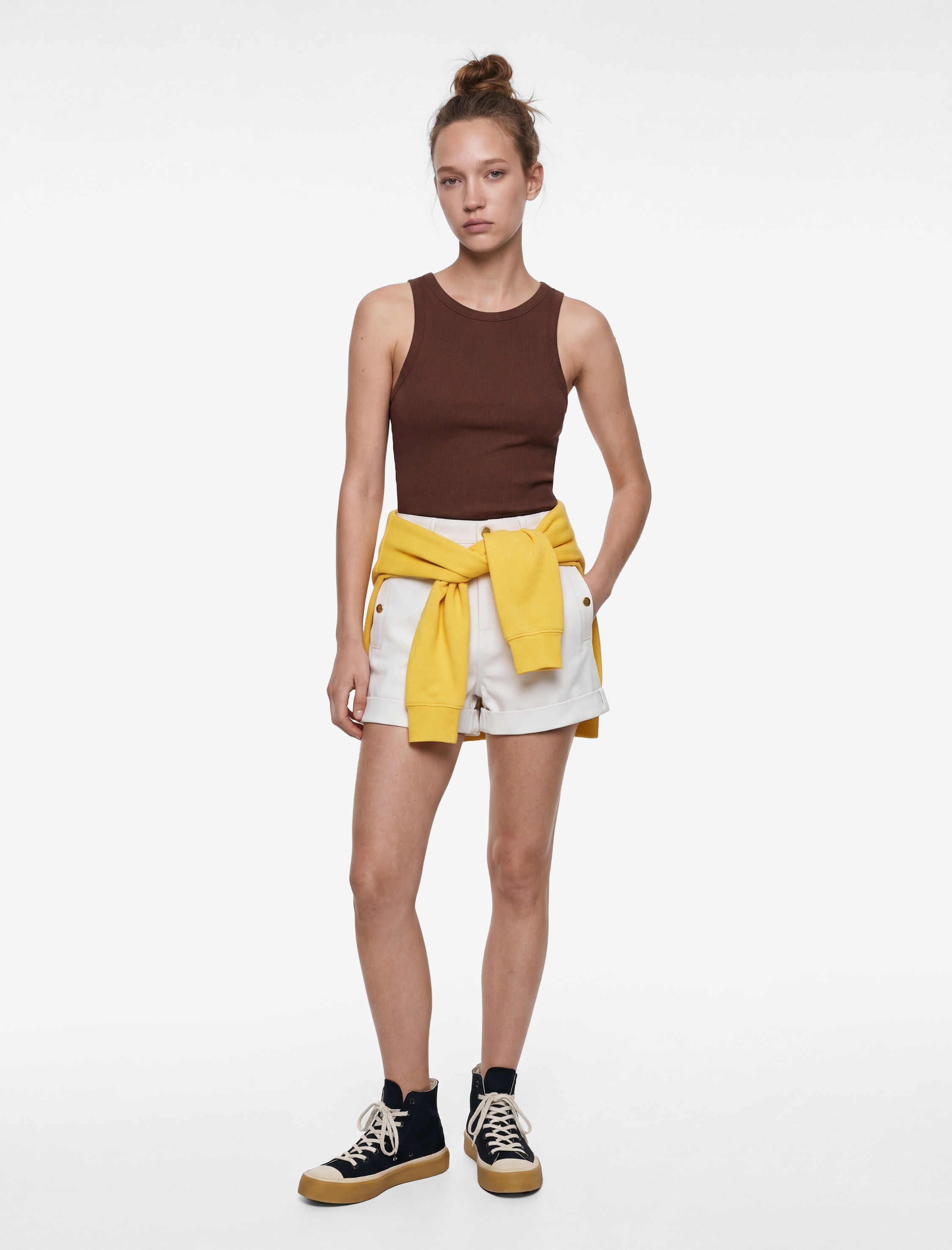 Koton Slim Fit Bisiklet Yaka Fitilli Kolsuz Atlet görsel 2