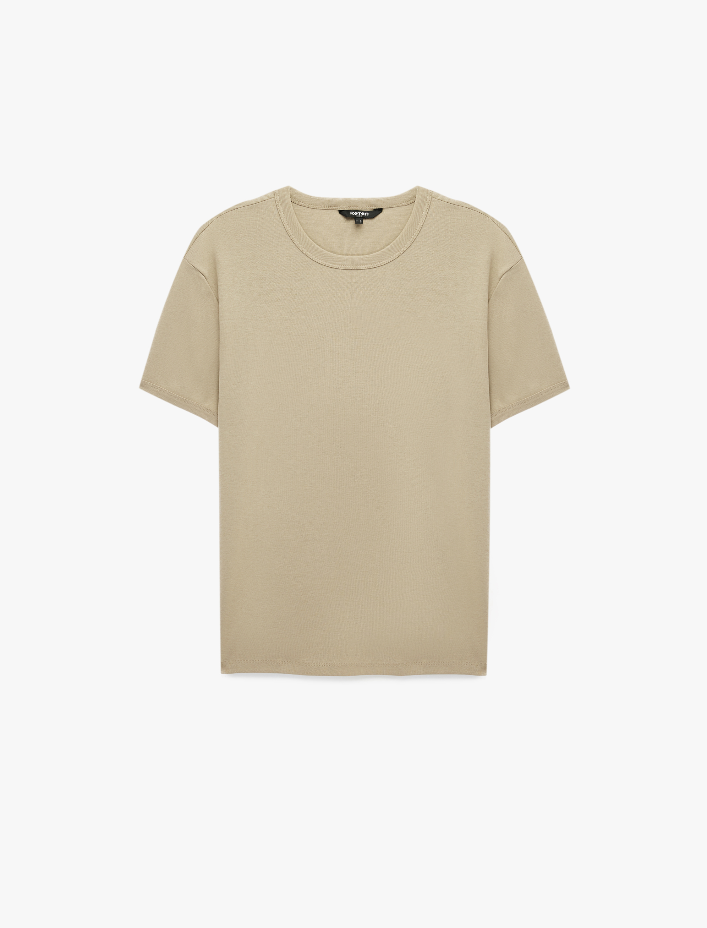 Koton Kısa Kollu Bisiklet Yaka Pamuklu Slim Fit Tişört görsel 3