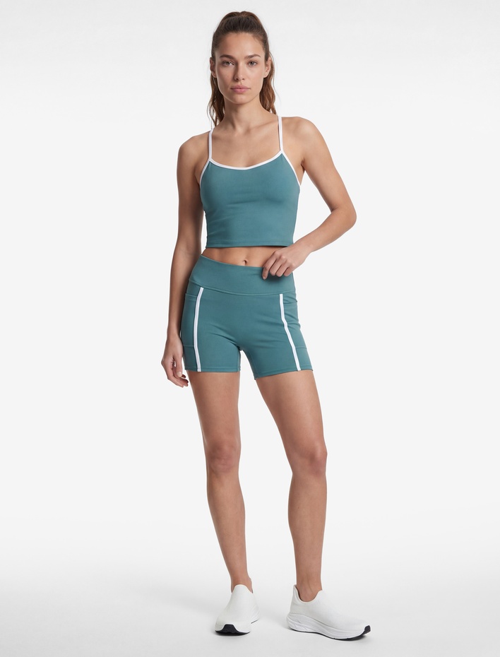  Çapraz İp Askılı Biyeli Kolsuz Slim Fit Sporcu Sütyeni